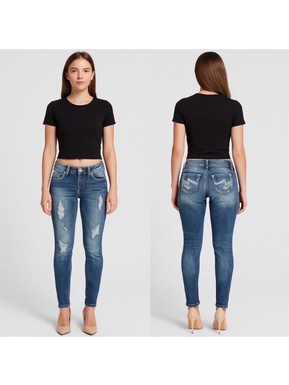 Almost Famous Low Rise Skinny Jeans Size 3 - Picture 10 of 10
